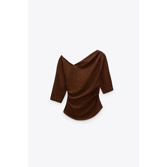 Zara Ruched Asymmetrical Top - Picture 11 of 16